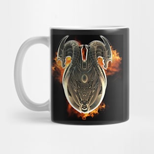 Dragon shield against flames. Mug